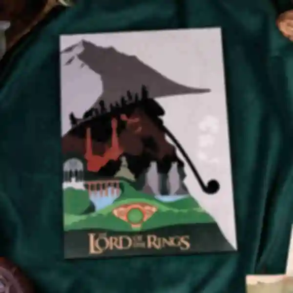 Деревянный постер в стиле Властелина Колец ⦁ Плакат Lord of the Rings ⦁ Подарок фанату фильма и книги