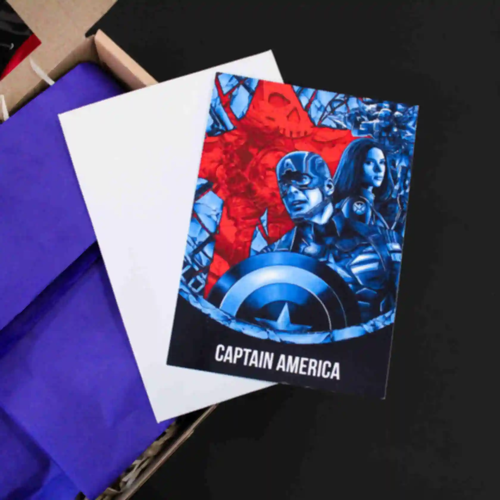 Открытка с Капитаном Америка • Captain America • Подарок фанату Марвел • Marvel. Фото №6