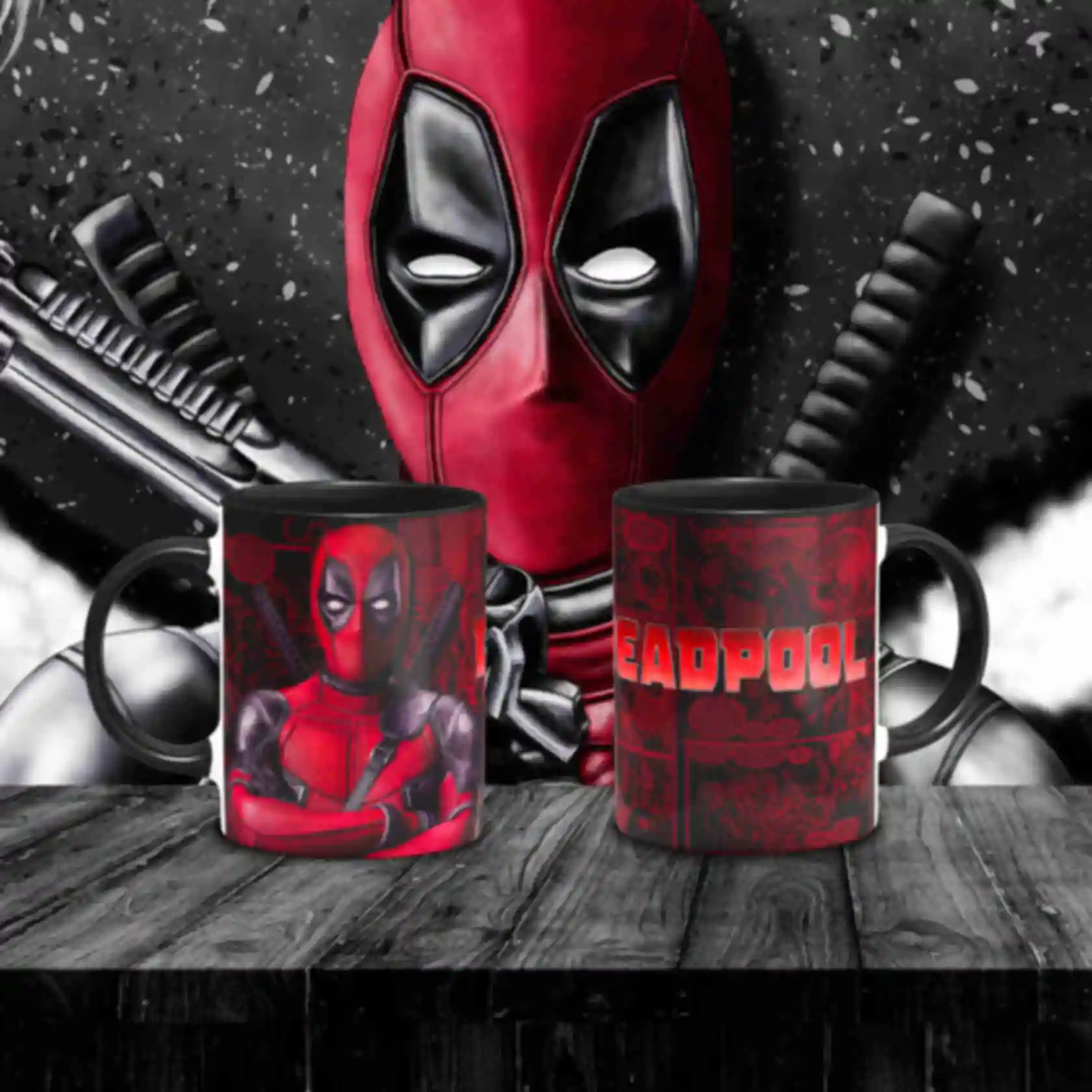 Чашка Дэдпул ⦁ Кружка Deadpool ⦁ Подарок фанату Marvel ⦁ Сувениры Марвел. Фото №9
