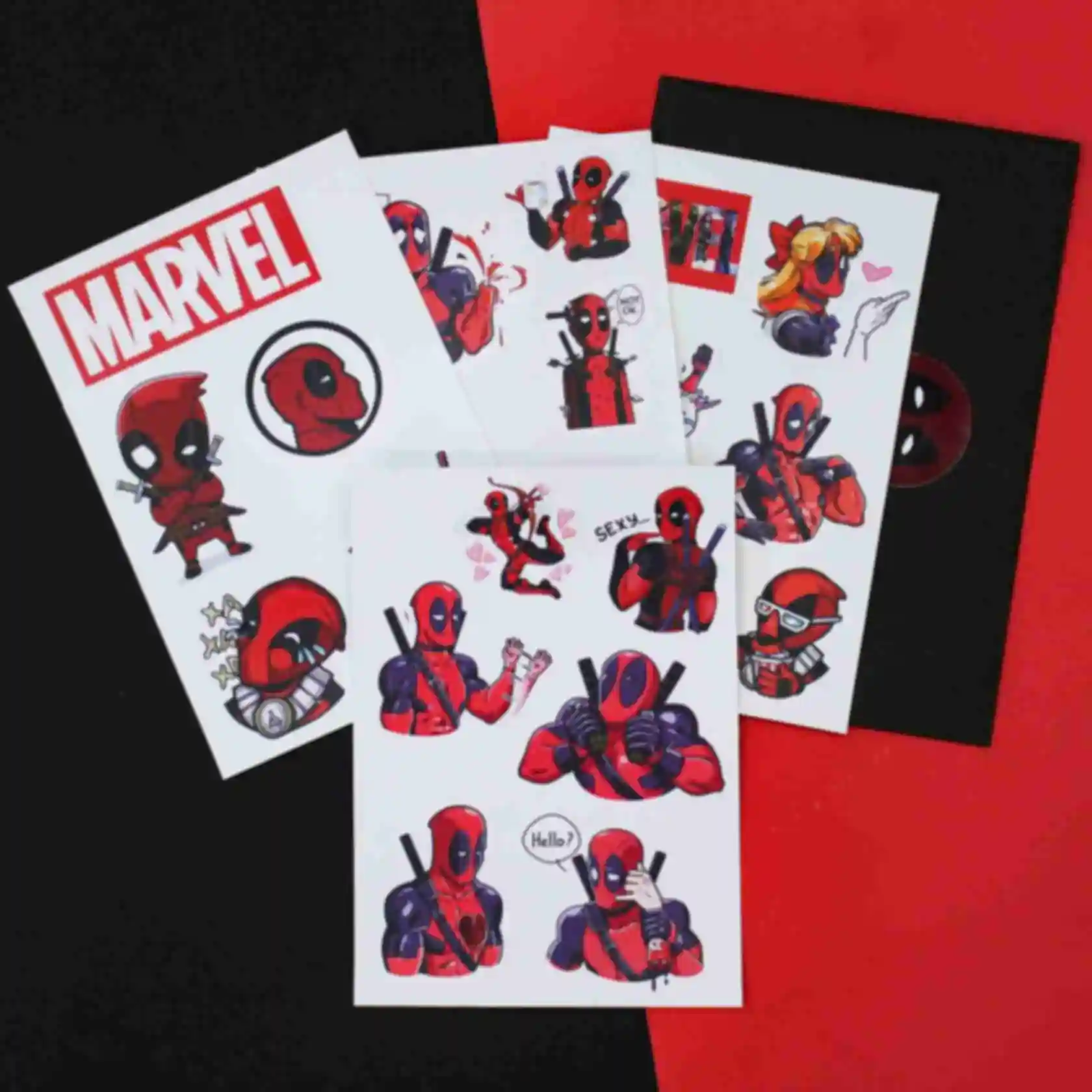 Стикерпак Дэдпул • Наклейки Deadpool • Подарок фанату Марвел • Сувениры Marvel. Фото №11