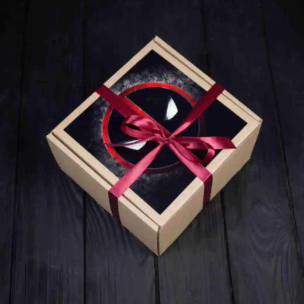 Подарочная коробка с декором Дэдпул mini. Фото №6