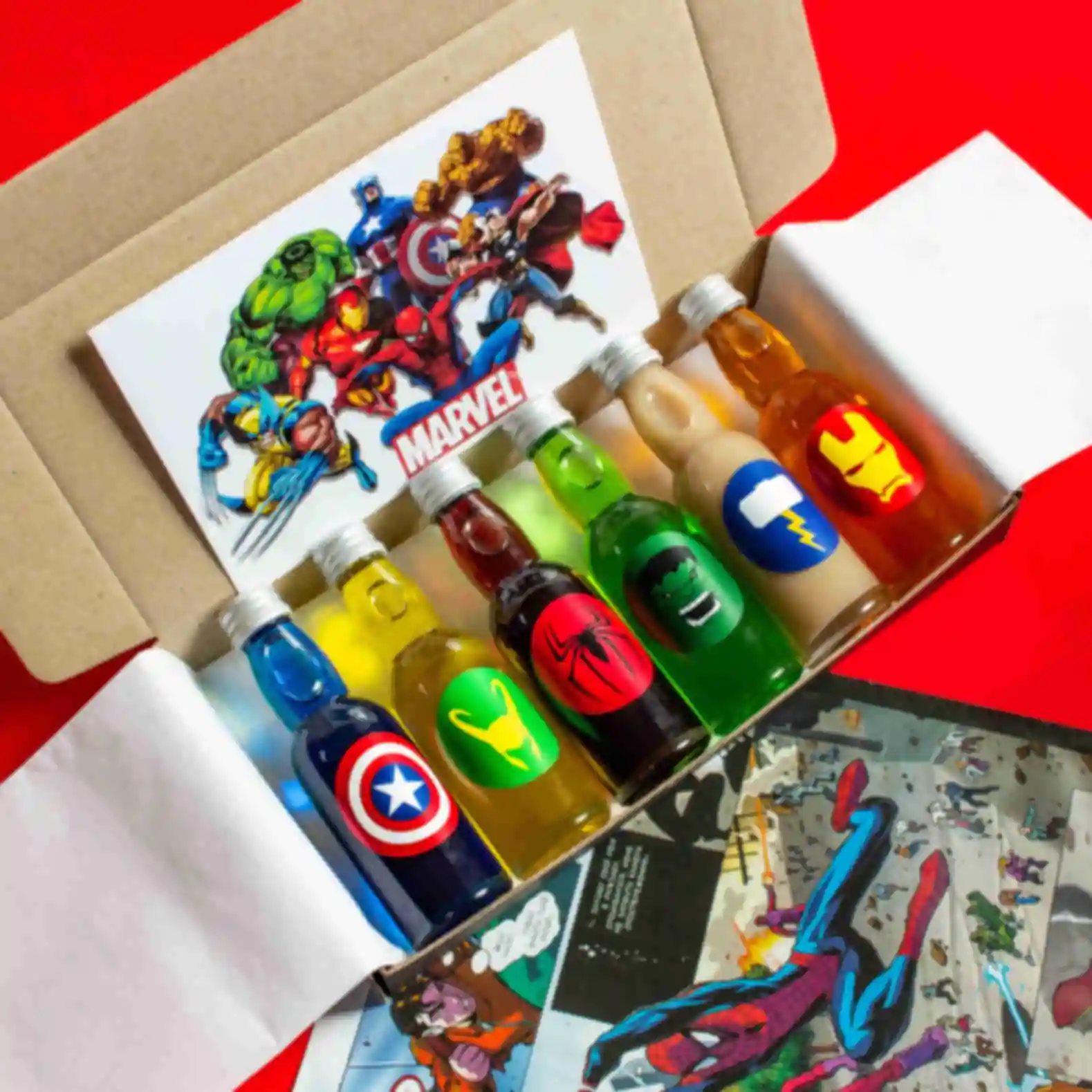Сиропи в стилі супергероїв Marvel ⦁ mini box ⦁ Месники ⦁ Avengers ⦁ Подарунок фанату Марвел АРХІВ
