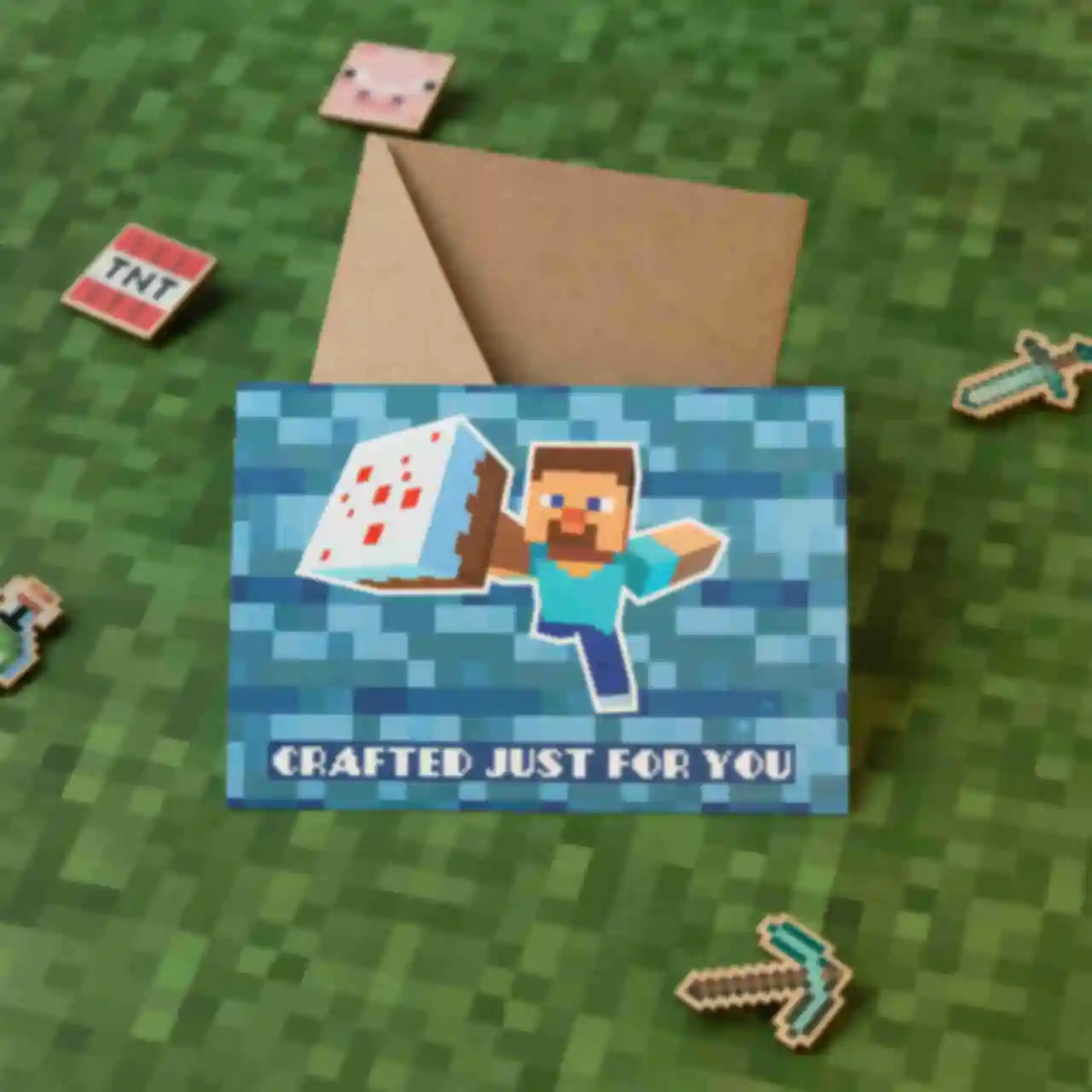 Открытка ⦁ For You ⦁ Сувениры по игре Майнкрафт ⦁ Подарок для геймера в стиле Minecraft. Фото №8