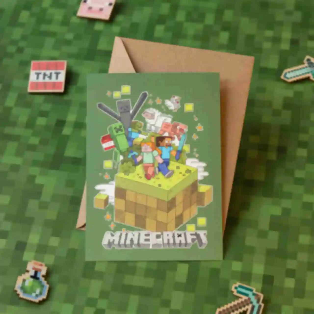 Листівка ⦁ Minecraft ⦁ Сувеніри за грою Майнкрафт ⦁ Подарунок для геймера