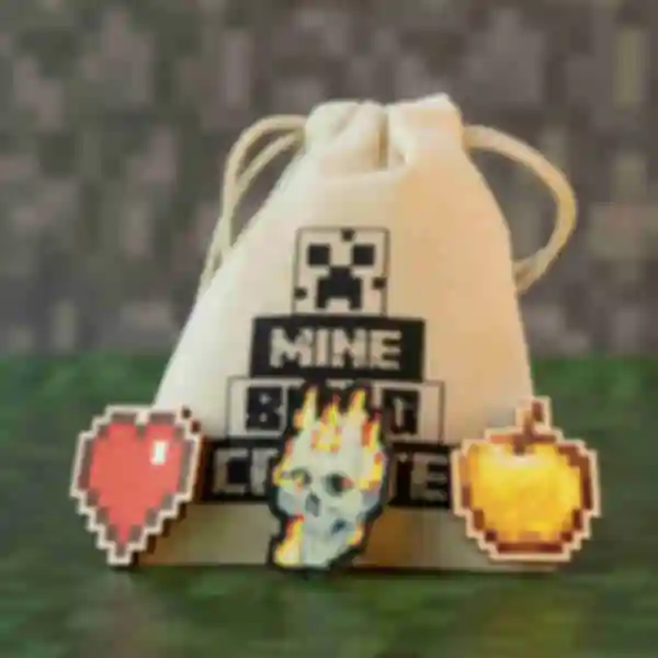 Набір значків Minecraft ⦁ Піни у стилі гри Майнкрафт ⦁ Подарунок геймеру
