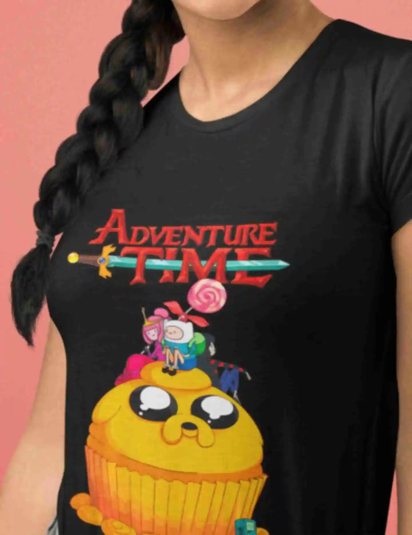 Футболка №15 • Джейк кексик • Adventure Time, черная. Фото №1