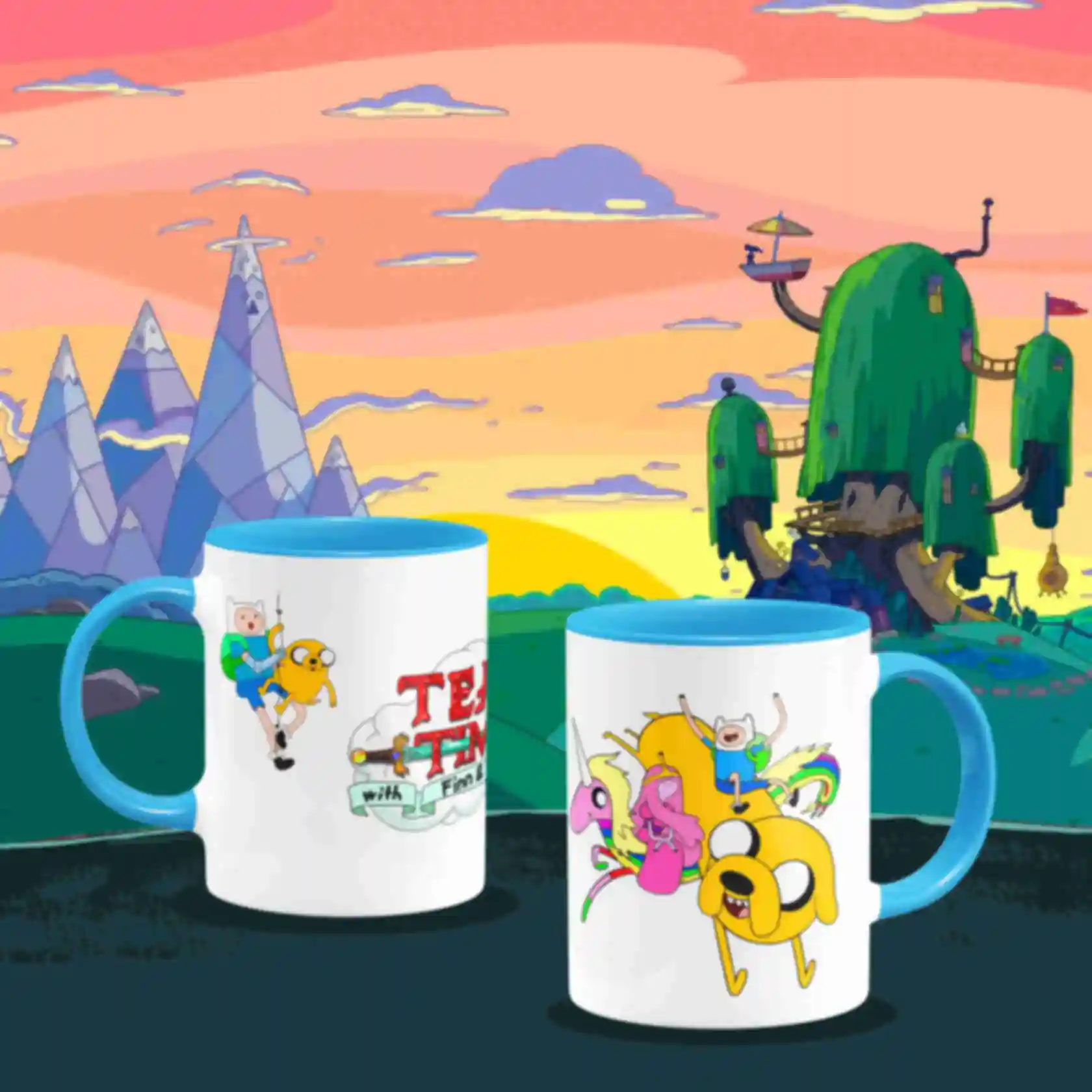 Чашка з персонажами Часу Пригод • Горнятко за мультсеріалом • Подарунки Adventure Time АРХІВ