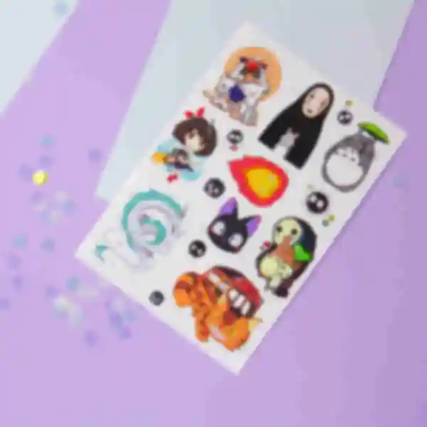Стикеры • Вселенная Хаяо Миядзаки • Набор наклеек с героями • Подарки в стиле аниме
