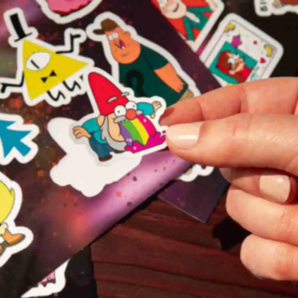 SALE Стикерпак в конверте • Набор наклеек с героями Гравити Фолз • Подарок фанату Gravity Falls. Фото №1