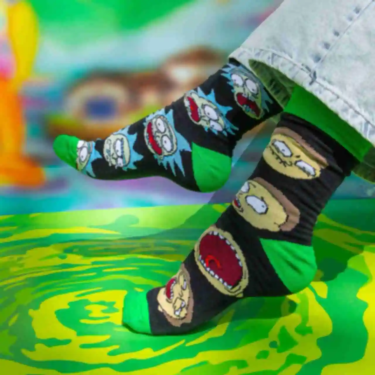 Шкарпетки з Ріком та Морті • Сувеніри та одяг за мультсеріалом • Подарунки Rick and MortyФото №1