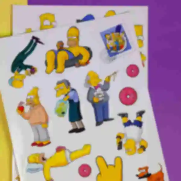 Стикерпак • Набор стикеров по мультсериалу • Симпсоны • Подарки • The Simpsons