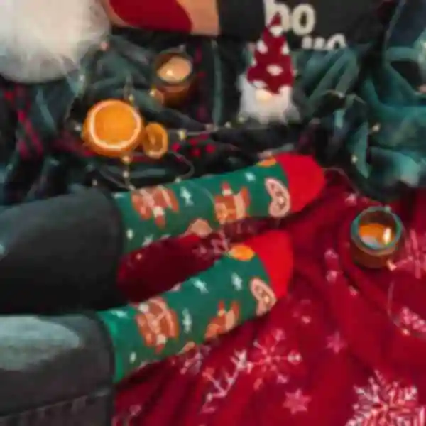 Новорічні шкарпетки • Одяг з принтом • Подарунок на Новий рік та Різдво