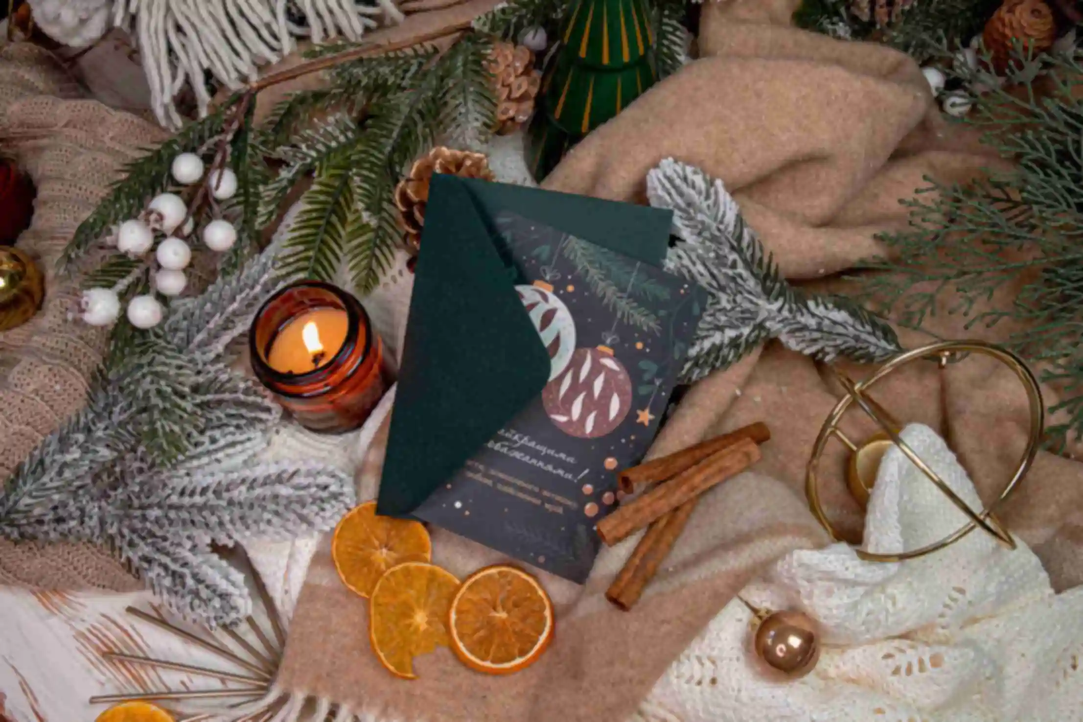 Открытка «З найкращими побажаннями» • Праздничные сувениры и атрибутика • Подарок на Новый год и Рождество. Фото №1