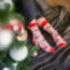 Носочки з новорічним принтом • Теплі шкарпетки • Універсальний подарунок на Новий Рік та Різдво АРХІВ