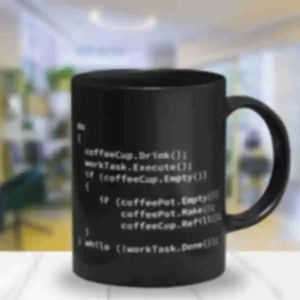 Чашка «Cup Code» • Дизайнерське горнятко деколь з кодом для програміста • Подарунок айтішнику