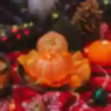 Соєва свічка у формі очищенного мандарину • М • Новорічні подарунки • Сувеніри