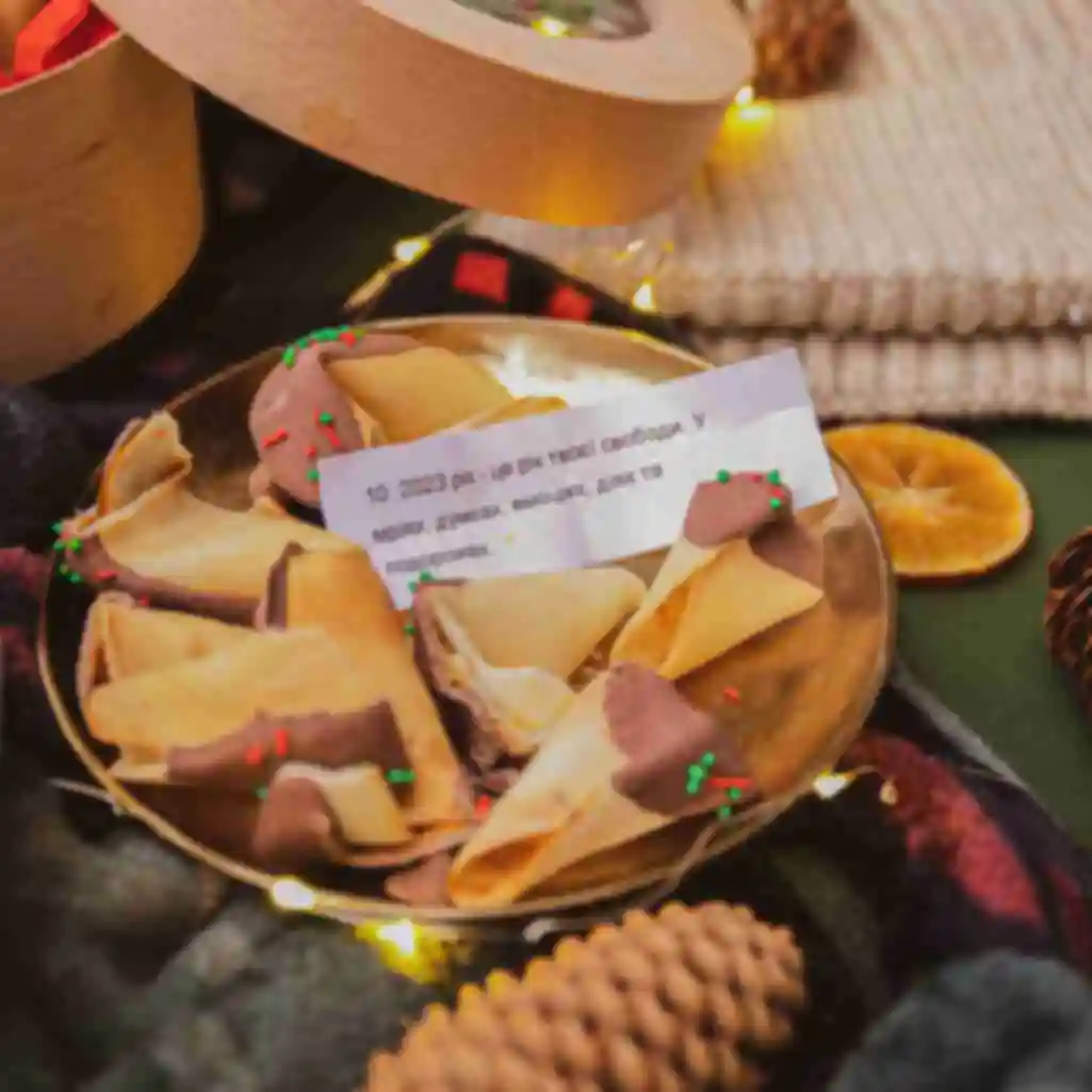 Новорічне печиво з передбаченнями ⦁ Подарунок на Новий рік та Різдво ⦁ СувеніриФото №2