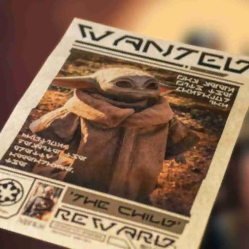 Постер с малышом Грогу ⦁ Плакат Мандалорец ⦁ Звездные Войны ⦁ Подарок фанату Star Wars. Фото №1