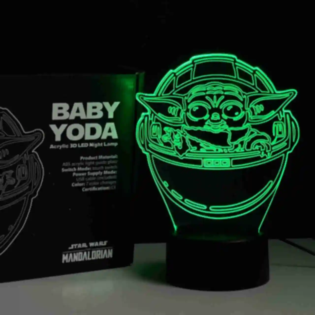 Світильник Baby Yoda ⦁ Лампа з малюком Грогу ⦁ Сувеніри та аксесуари Star Wars та Mandalorian ⦁ Подарунок Зоряні Війни та МандалорецьФото №70