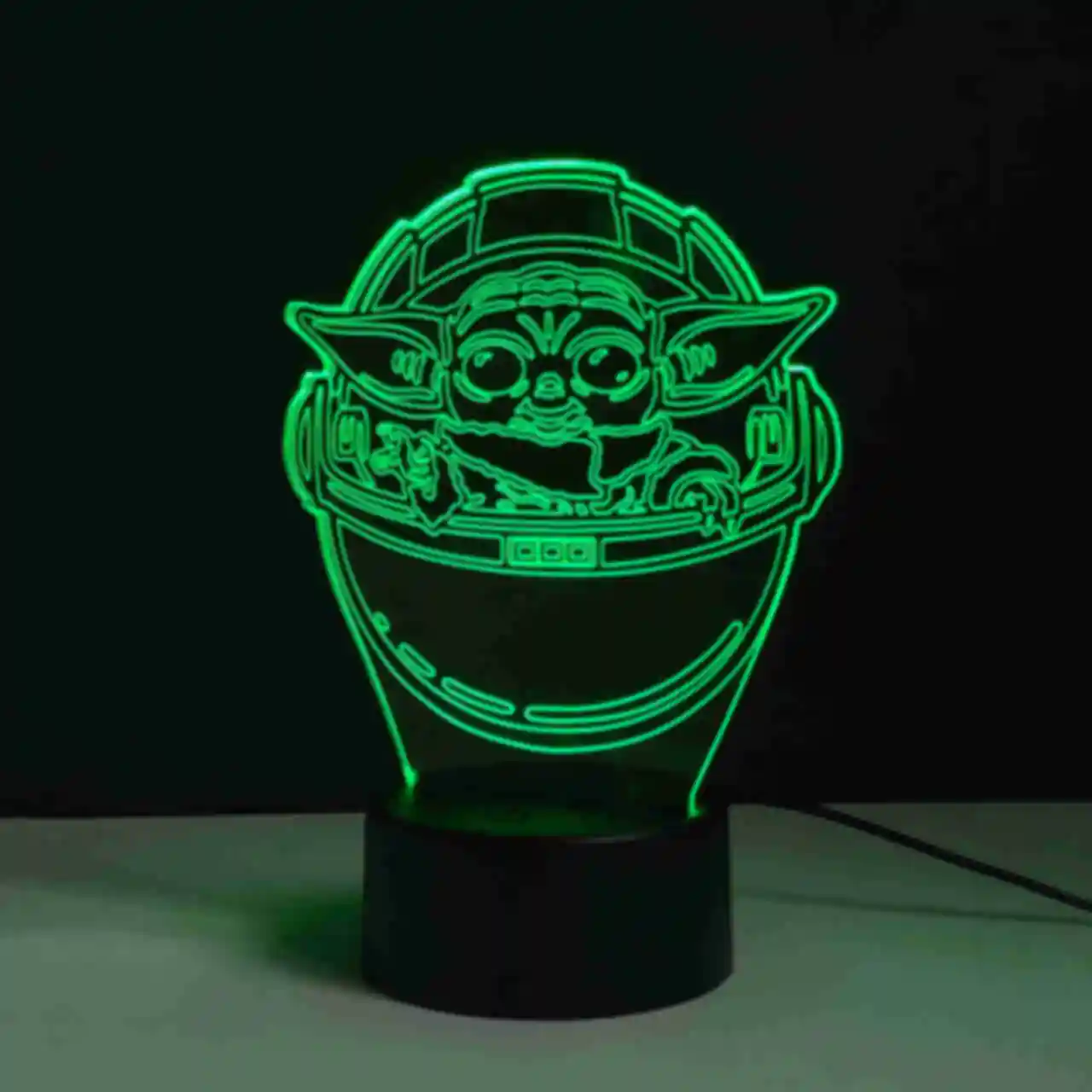 Светильник Baby Yoda ⦁ Лампа с малышом Грогу ⦁ Сувениры и аксессуары Star Wars и Mandalorian ⦁ Подарок Звездные Войны и Мандалорец. Фото №3