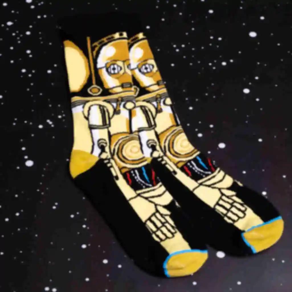 Носки с C-3PO • Звездные Войны ⦁ Одежда и аксессуары ⦁ Подарок фанату Star Wars. Фото №1