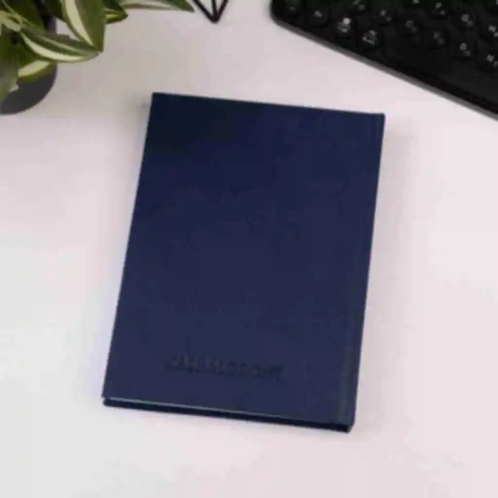 Щоденник з синьої еко-шкіри • Презентабельний блокнот для планування • Подарунок вчителю, босу, ​​колезіФото №1