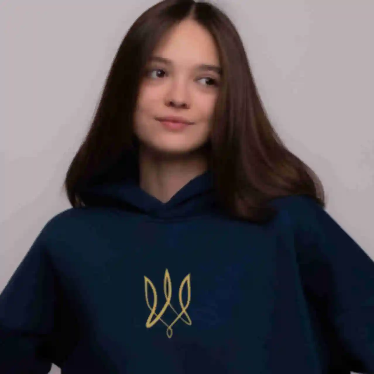 Худі OVERSIZE №13 • Лінійний герб України • Патріотичний одяг • Мерч Ukraine