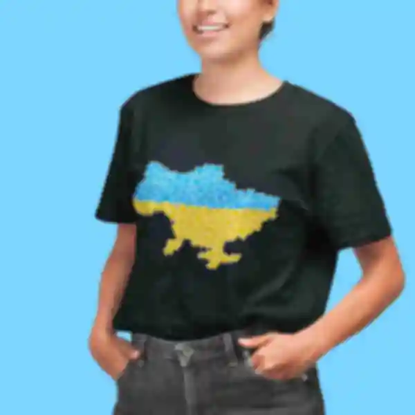 Футболка №24 • Любимая Украина •  Патриотические сувениры Украина, черная