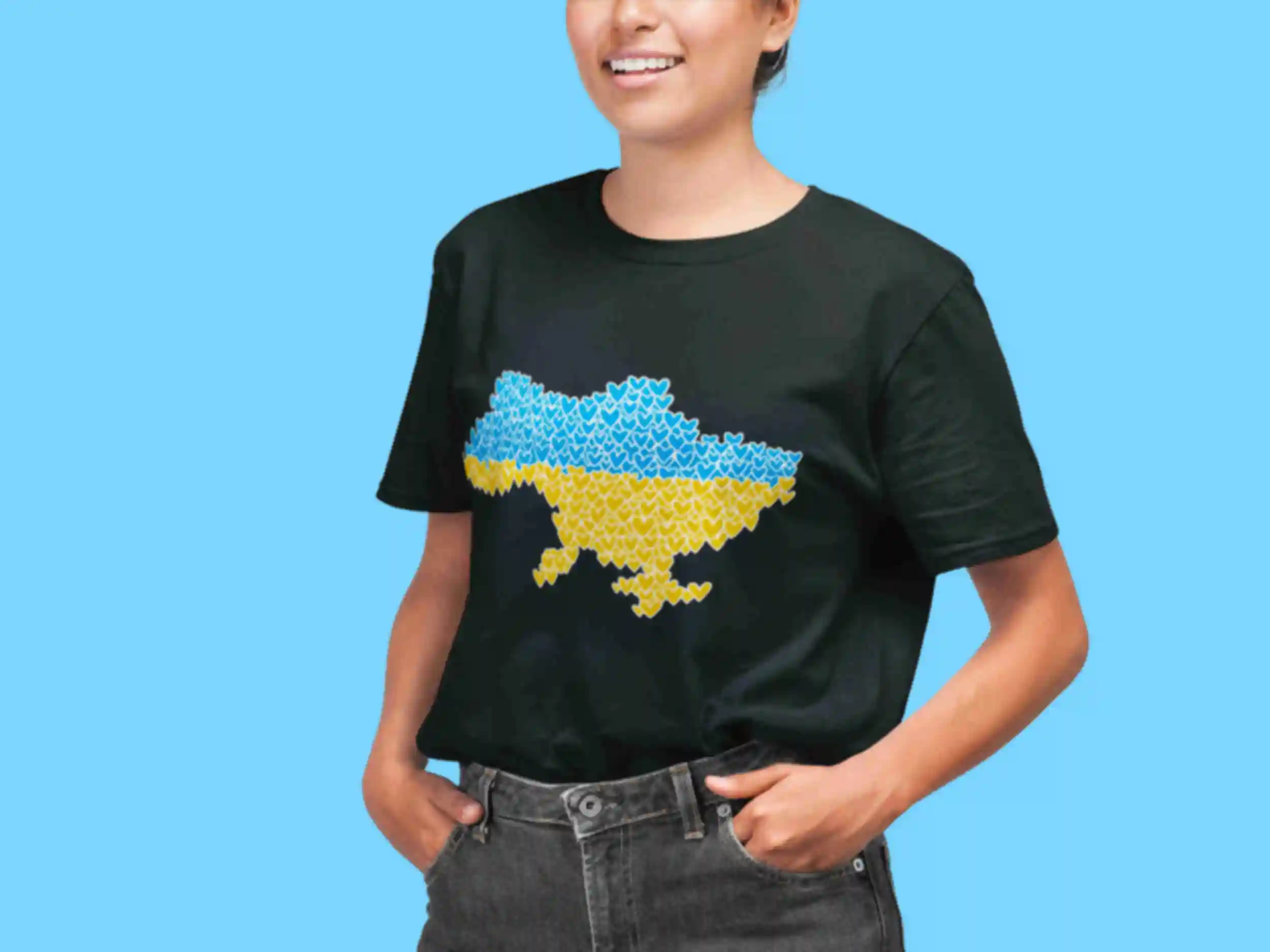 Футболка №24 • Любимая Украина •  Патриотические сувениры Украина, черная. Фото №172