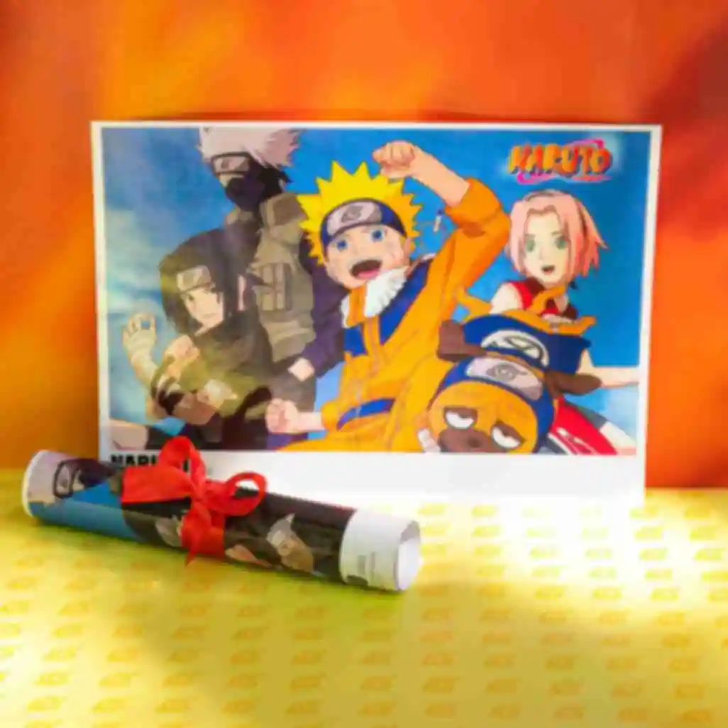 Постер №2 ⦁ Друзья ⦁ Наруто, Саскє, Сакура, Какаши ⦁ Плакат Команда 7 ⦁ Сувениры Наруто ⦁ Подарки в стиле аниме Naruto. Фото №1