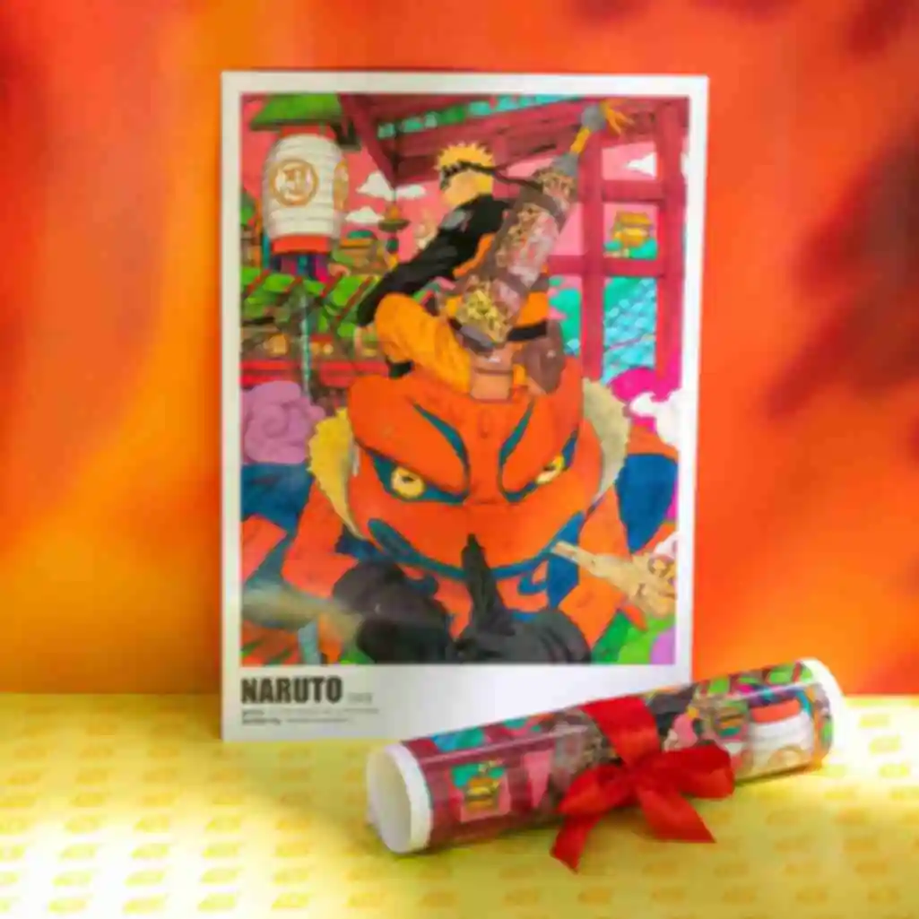Постер №4 ⦁ Наруто и Гамакичи ⦁ Плакат ⦁ Подарки и сувениры в стиле аниме Naruto. Фото №1