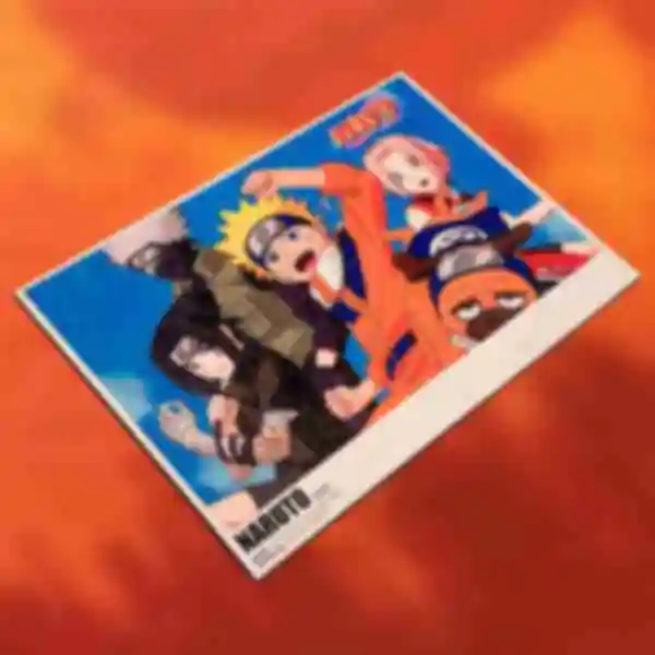 Деревянный постер №2 ⦁ Друзья ⦁ Наруто, Саскє, Сакура, Какаши ⦁ Плакат Команда 7 ⦁ Сувениры Наруто ⦁ Подарки в стиле аниме Naruto