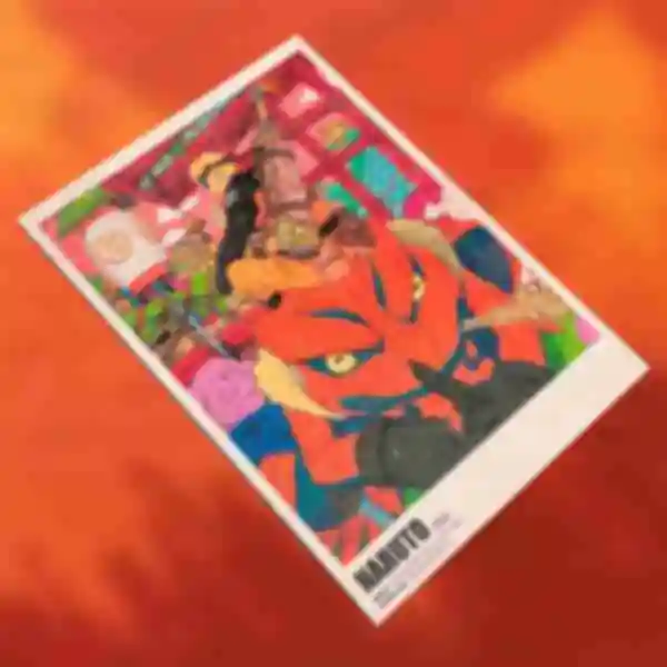 Дерев'яний постер №4 ⦁ Наруто та Гамакічі ⦁ Плакат ⦁ Подарунки та сувеніри в стилі аніме Naruto