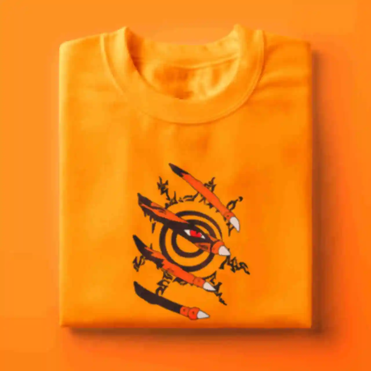 Футболка №10 • Курама • Мерч Naruto, оранжевая. Фото №1