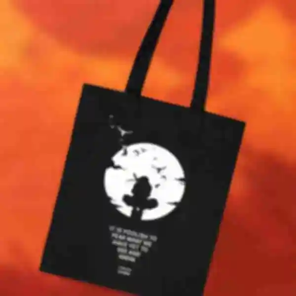 Шоппер №1 • Итачи Учиха • Мерч Naruto • Дизайнерская эко-сумка с принтом из аниме Наруто