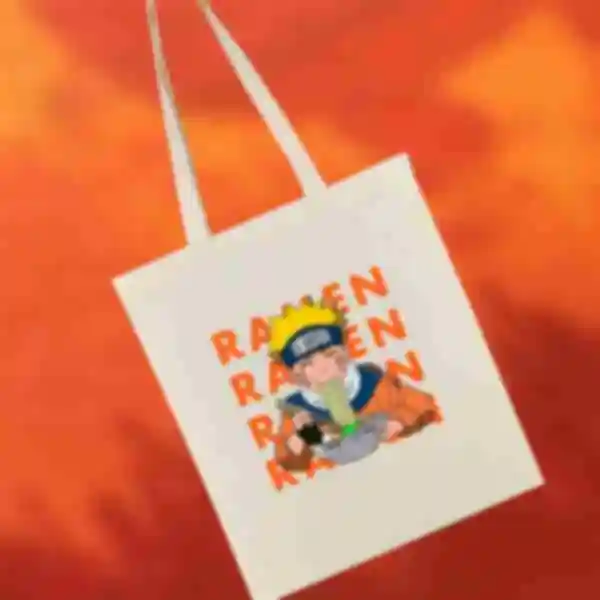 Шопер №4 • Рамен • Мерч Naruto • Дизайнерська еко-сумка з принтом з аніме Наруто